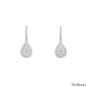 De Beers White Gold Diamond Aura Earrings